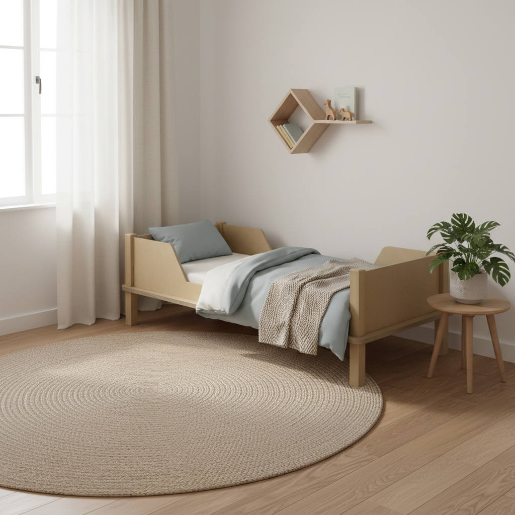 Houten kinderbed van massief eikenhout