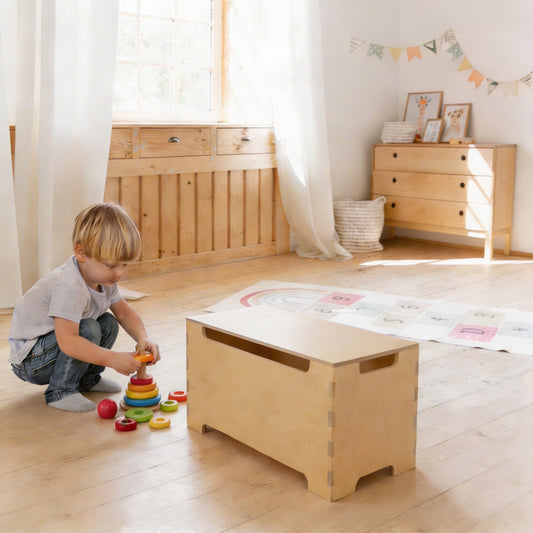 Houten speelgoedkist