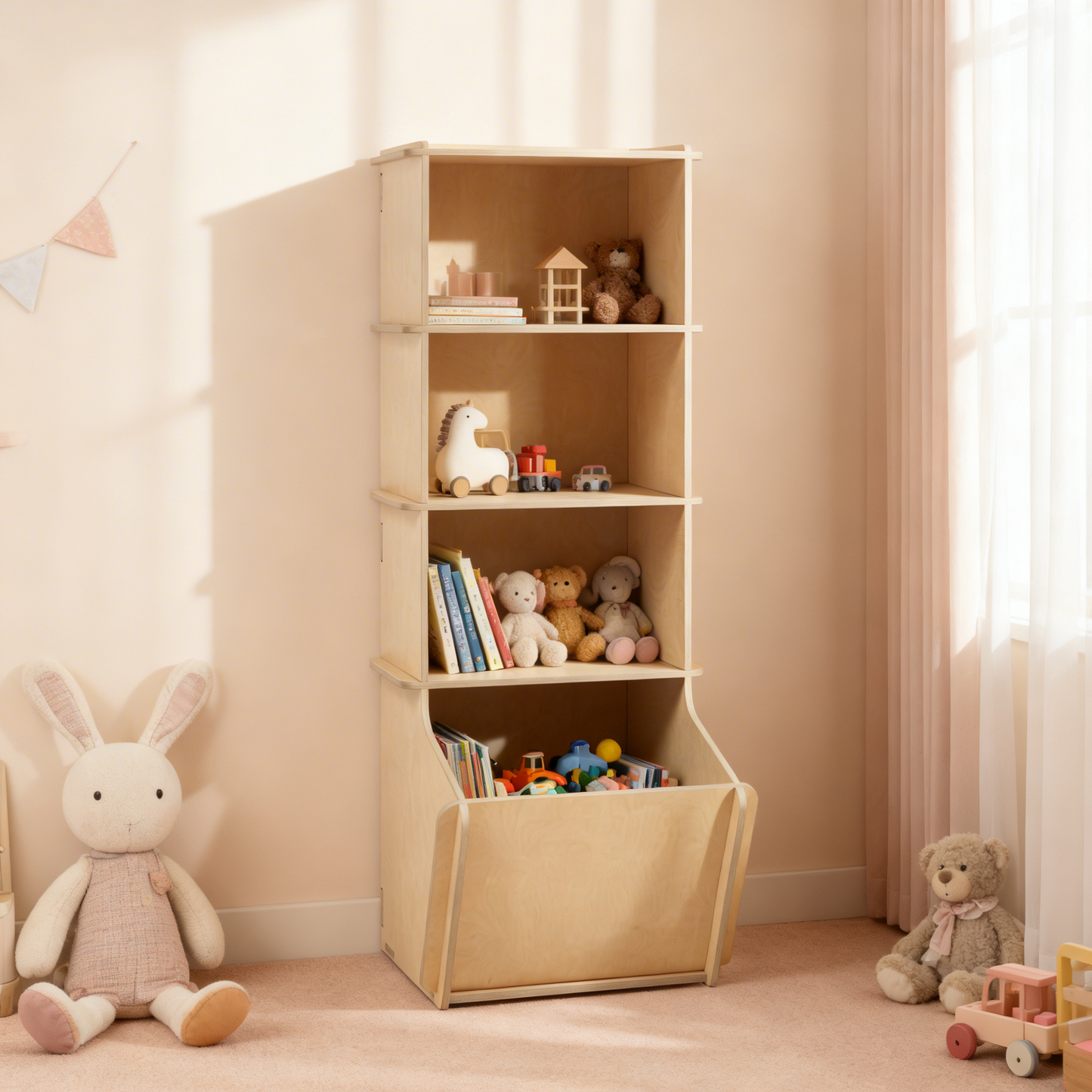 Houten speelgoedkast